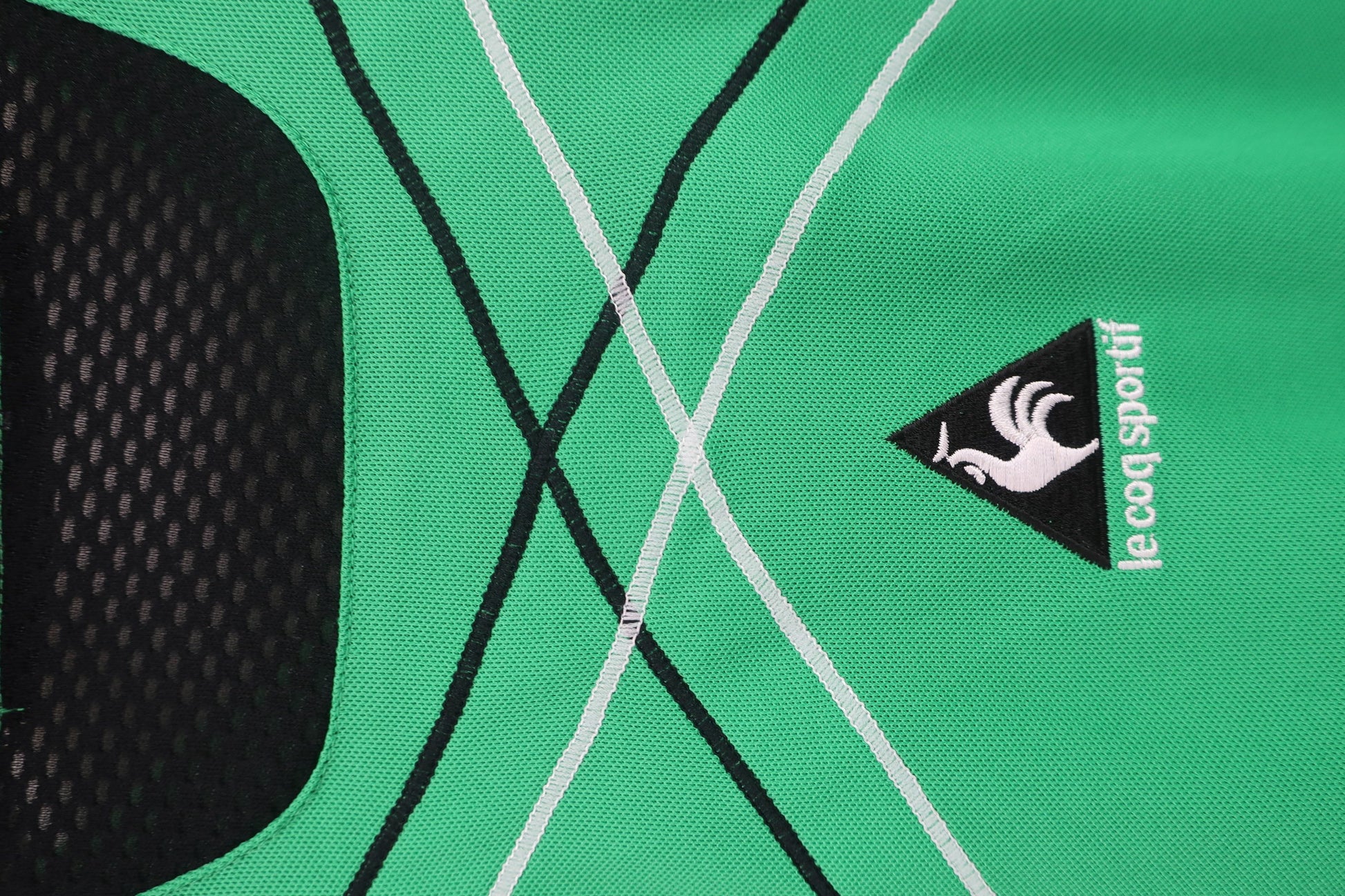 le coq sportif(ルコックスポルティフ) 半袖ハーフジップシャツ 緑 メンズ L A-5