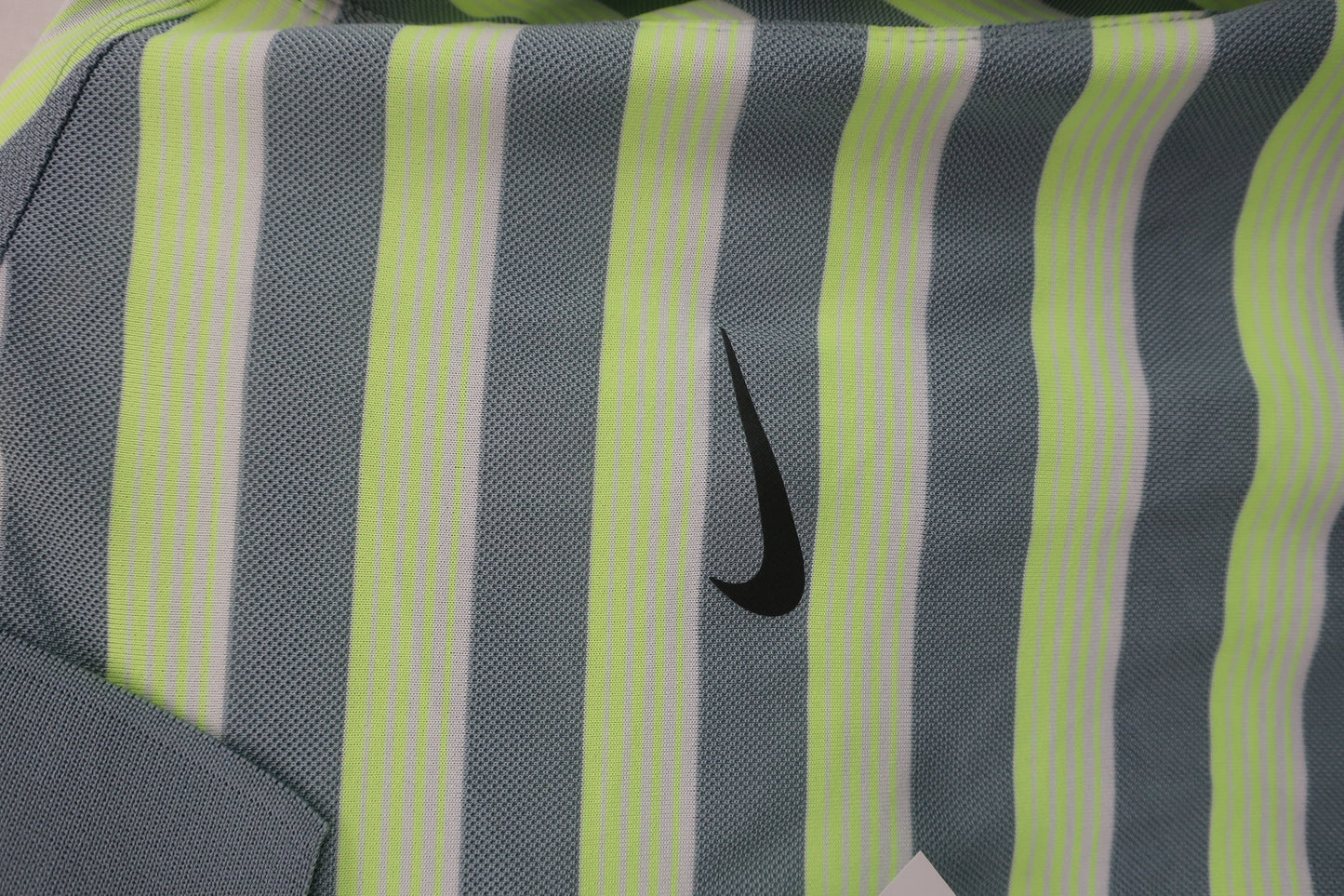 NIKE GOLF(ナイキゴルフ) 半袖ポロシャツ グレー黄ボーダー メンズ M A-2