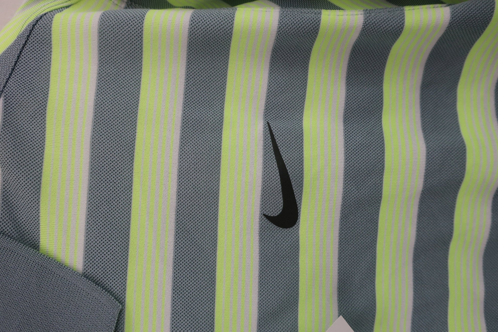 NIKE GOLF(ナイキゴルフ) 半袖ポロシャツ グレー黄ボーダー メンズ M A-2