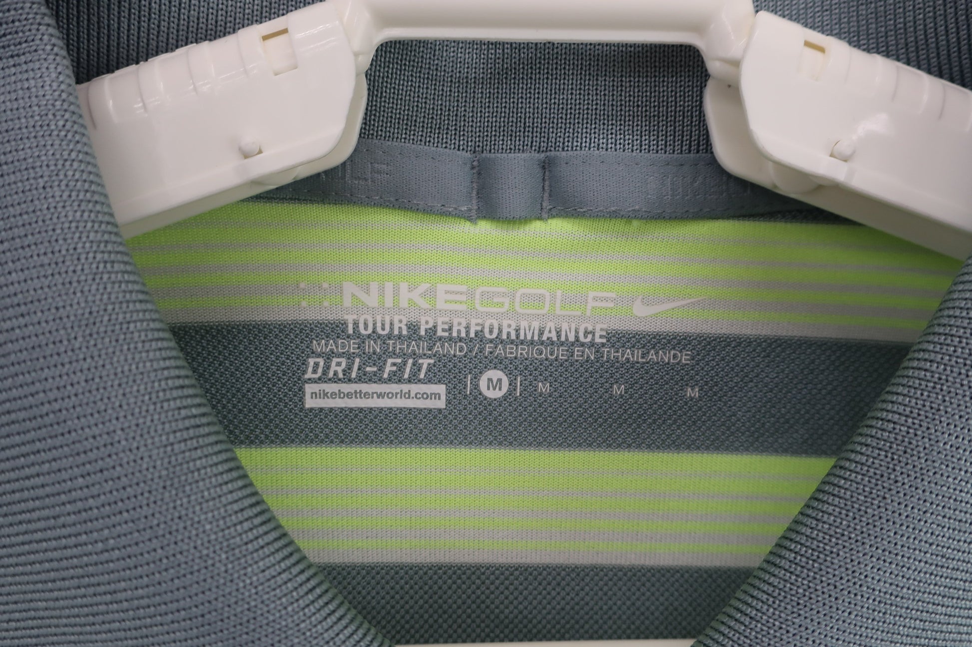 NIKE GOLF(ナイキゴルフ) 半袖ポロシャツ グレー黄ボーダー メンズ M A-3