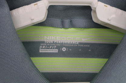 NIKE GOLF(ナイキゴルフ) 半袖ポロシャツ グレー黄ボーダー メンズ M A-3