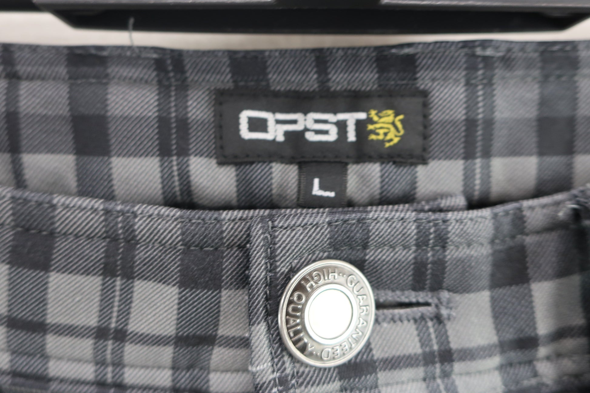 OPST(オプスト) 裏起毛ナイロンパンツ グレーチェック メンズ L B-2