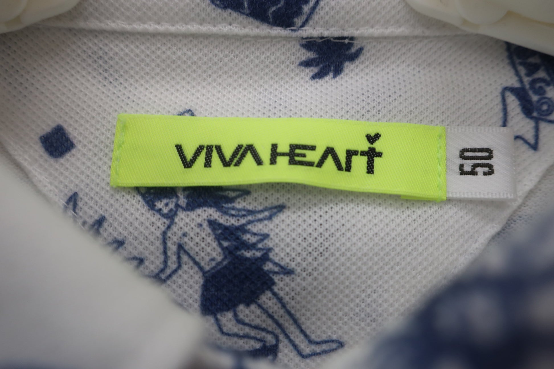 VIVA HEART(ビバハート) ポロシャツ 白水色総柄 メンズ 50 B-3