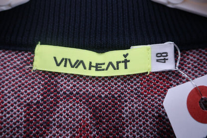 VIVA HEART(ビバハート) セーター 白ネイビー赤総柄 メンズ 48 A-2