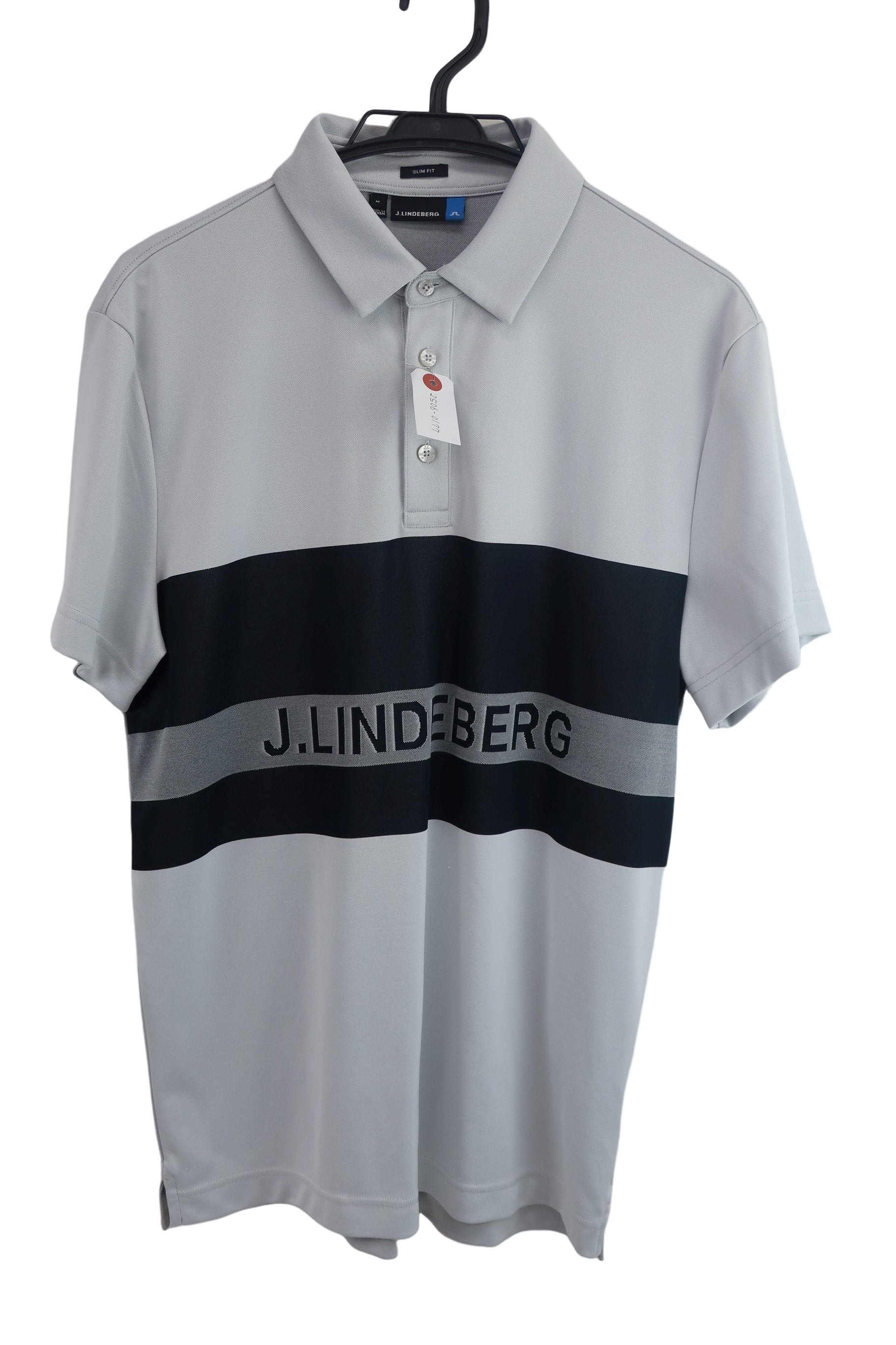 J.LINDEBERG(ジェイ リンドバーグ) ポロシャツ グレー黒 メンズ M A-1