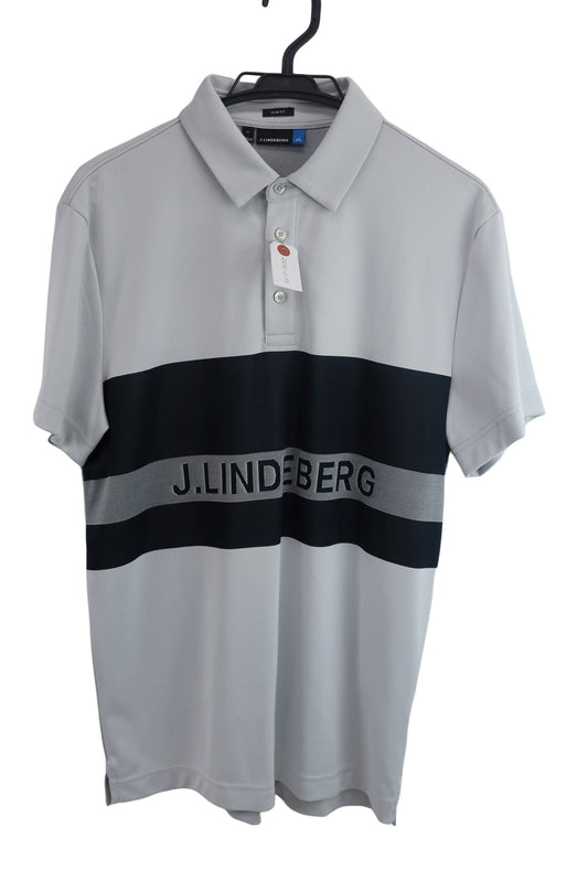 J.LINDEBERG(ジェイ リンドバーグ) ポロシャツ グレー黒 メンズ M A-1