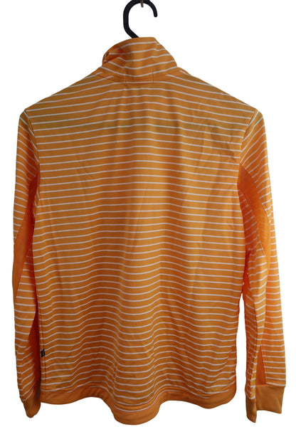 Kolwin(コルウィン) 長袖ハーフジップシャツ オレンジ白ボーダー レディース M A-6