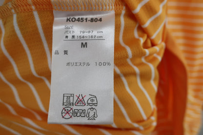 Kolwin(コルウィン) 長袖ハーフジップシャツ オレンジ白ボーダー レディース M A-9