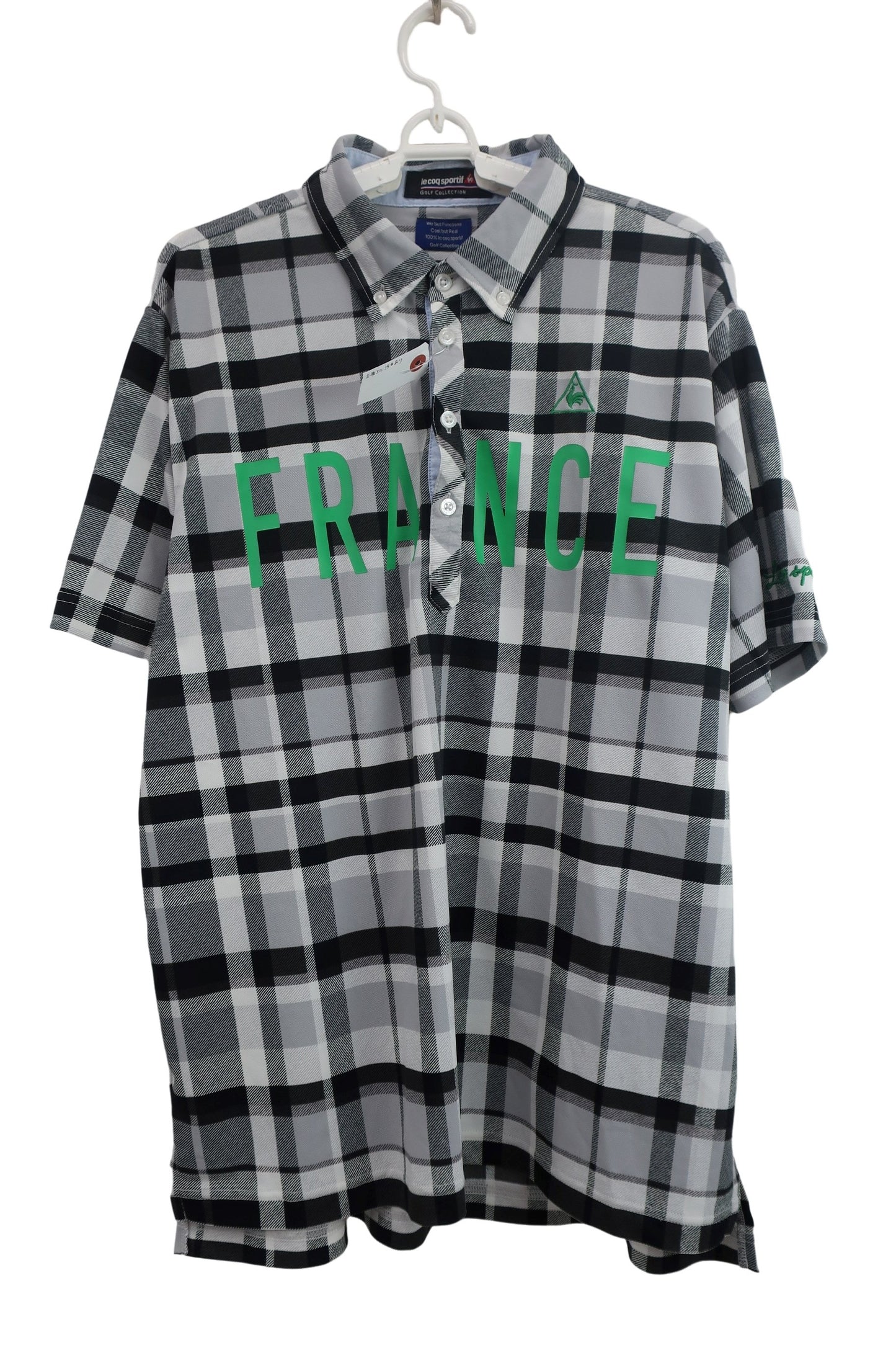 le coq sportif(ルコックスポルティフ) ポロシャツ 白黒チェック メンズ LL A-1