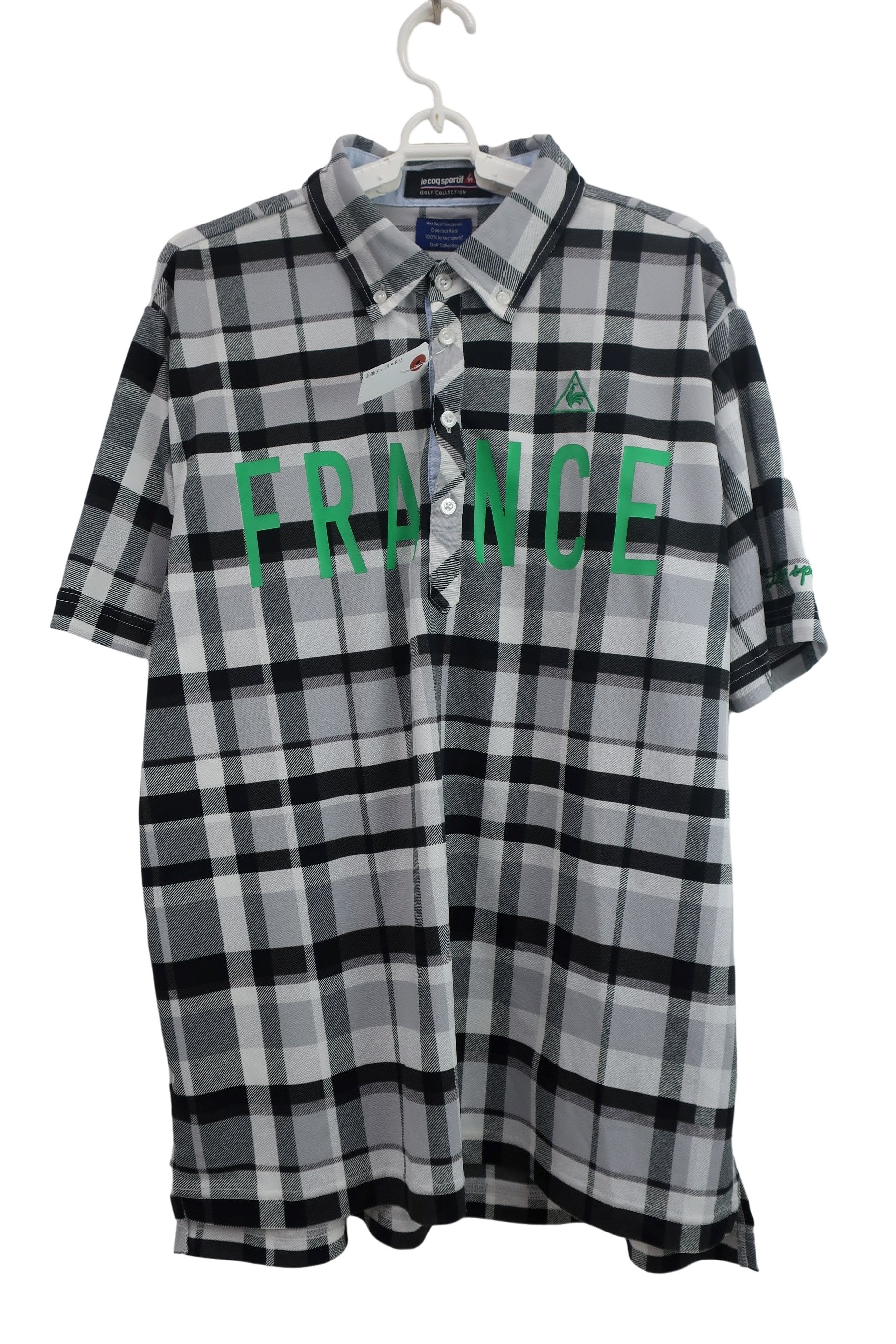 le coq sportif(ルコックスポルティフ) ポロシャツ 白黒チェック メンズ LL A-1