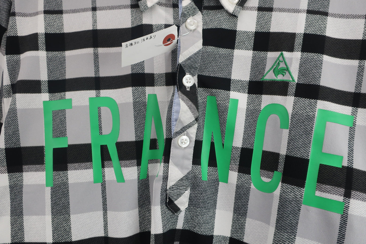 le coq sportif(ルコックスポルティフ) ポロシャツ 白黒チェック メンズ LL A-2