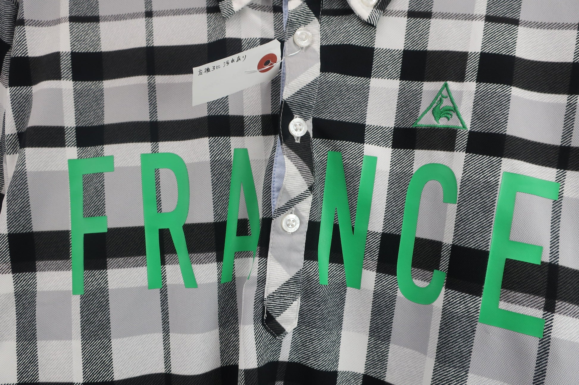 le coq sportif(ルコックスポルティフ) ポロシャツ 白黒チェック メンズ LL A-2
