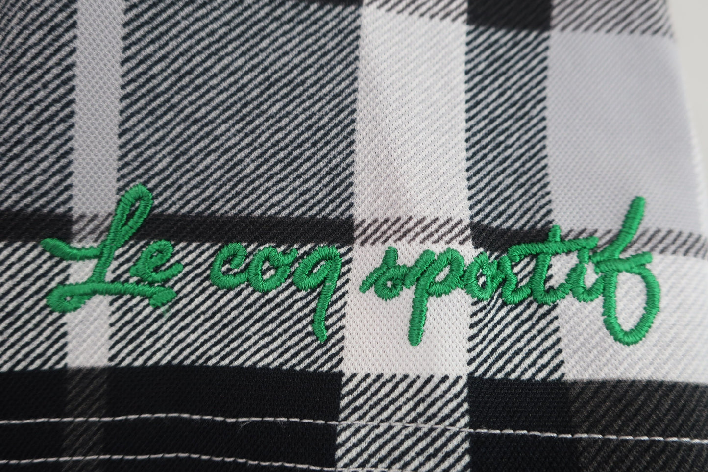 le coq sportif(ルコックスポルティフ) ポロシャツ 白黒チェック メンズ LL A-4