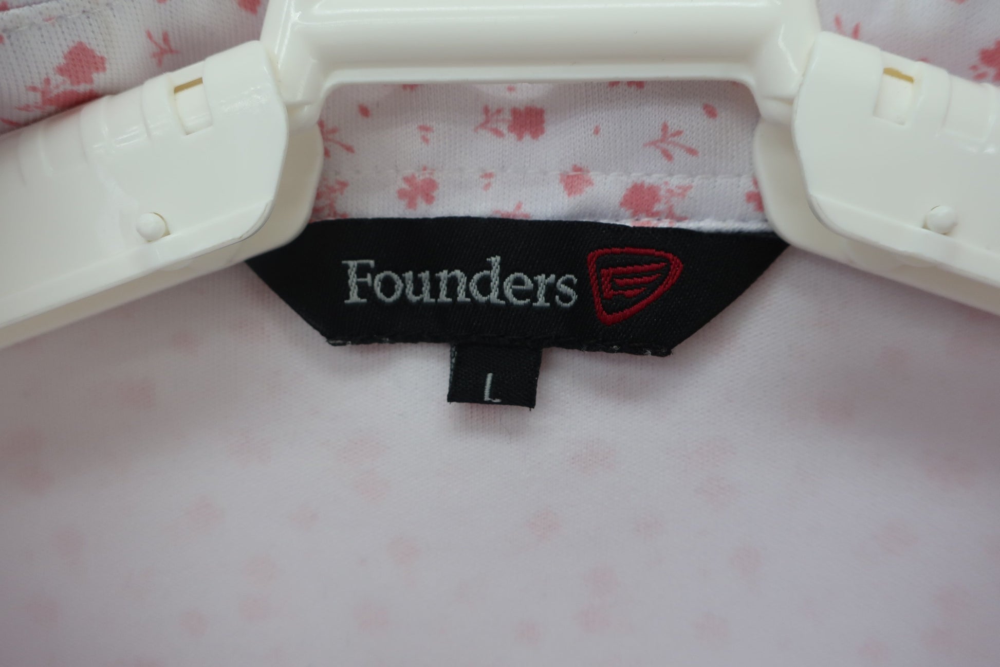 Founders Club(ファウンダース) ポロシャツ 白ピンク メンズ LL B-4