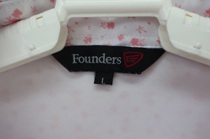Founders Club(ファウンダース) ポロシャツ 白ピンク メンズ LL B-4