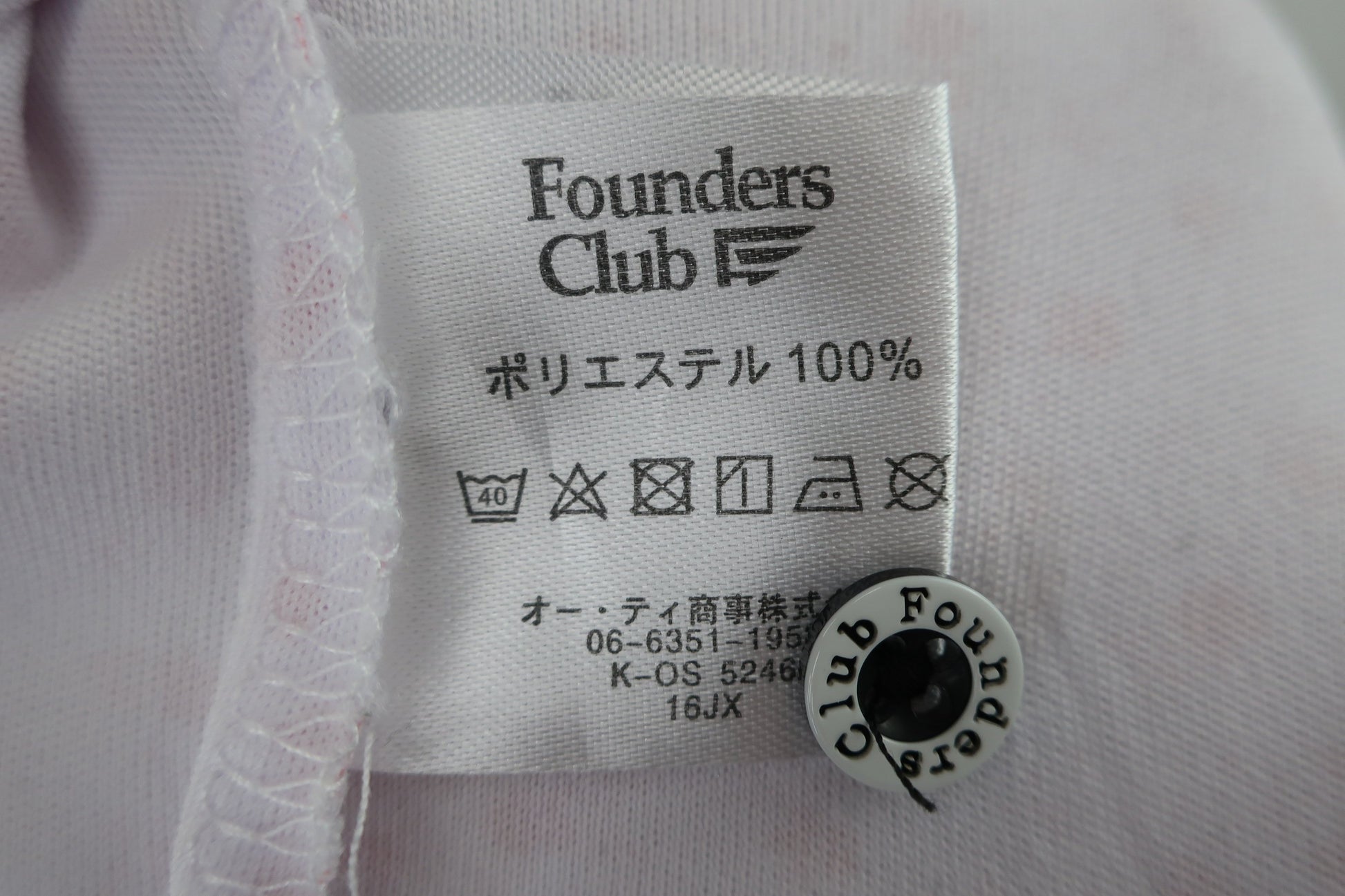 Founders Club(ファウンダース) ポロシャツ 白ピンク メンズ LL B-8