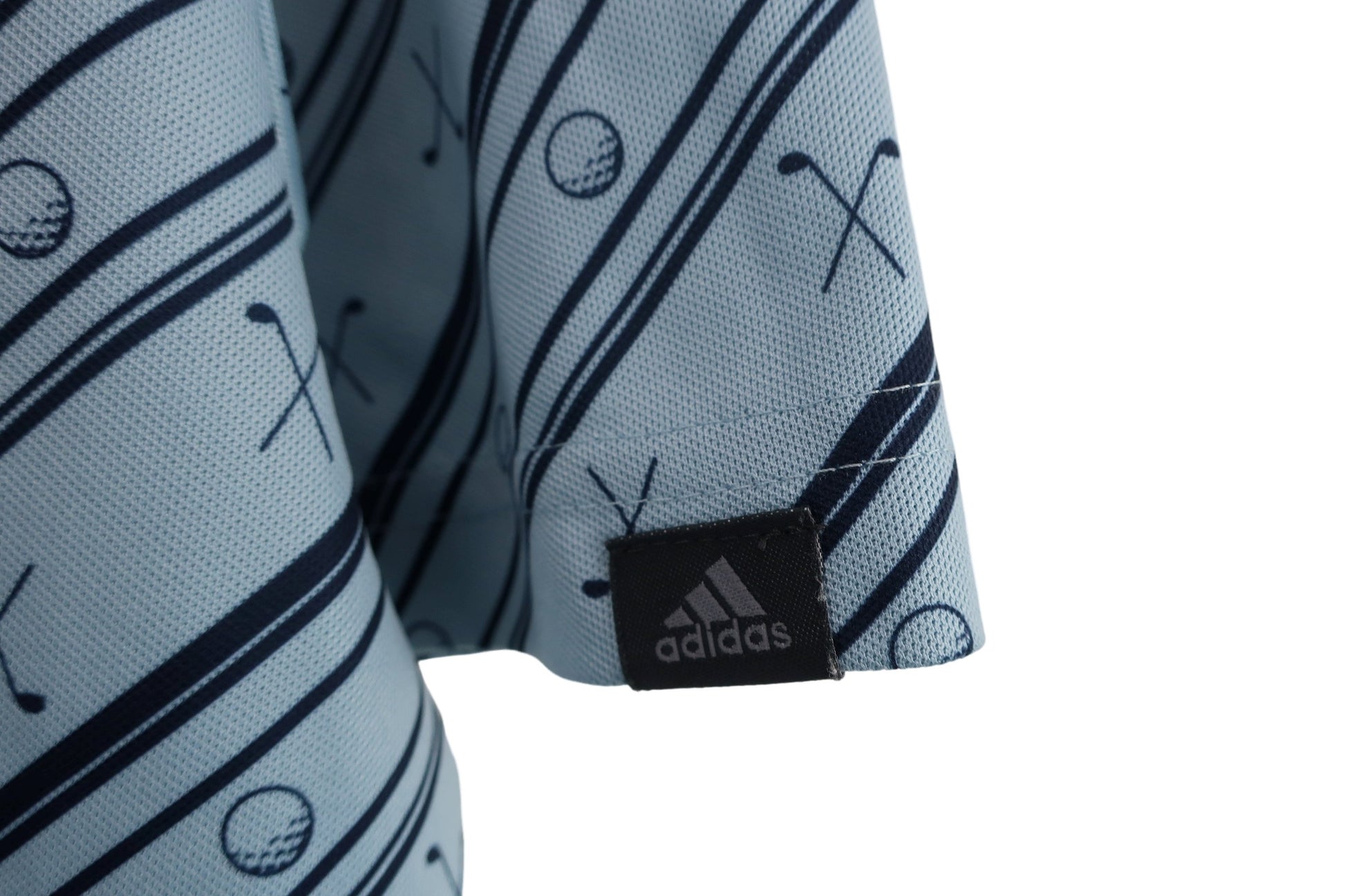 adidas(アディダス) ポロシャツ 水色総柄 メンズ O B-3