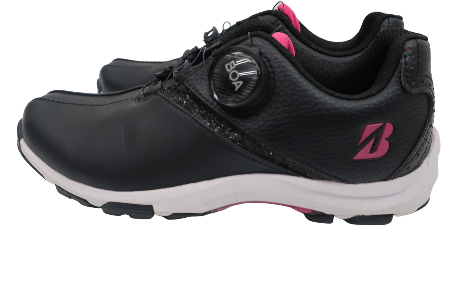 BRIDGESTONE GOLF(ブリヂストンゴルフ) ダイヤル式スパイクレスゴルフシューズ 黒ピンク レディース 22.5cm SHG010 A-2