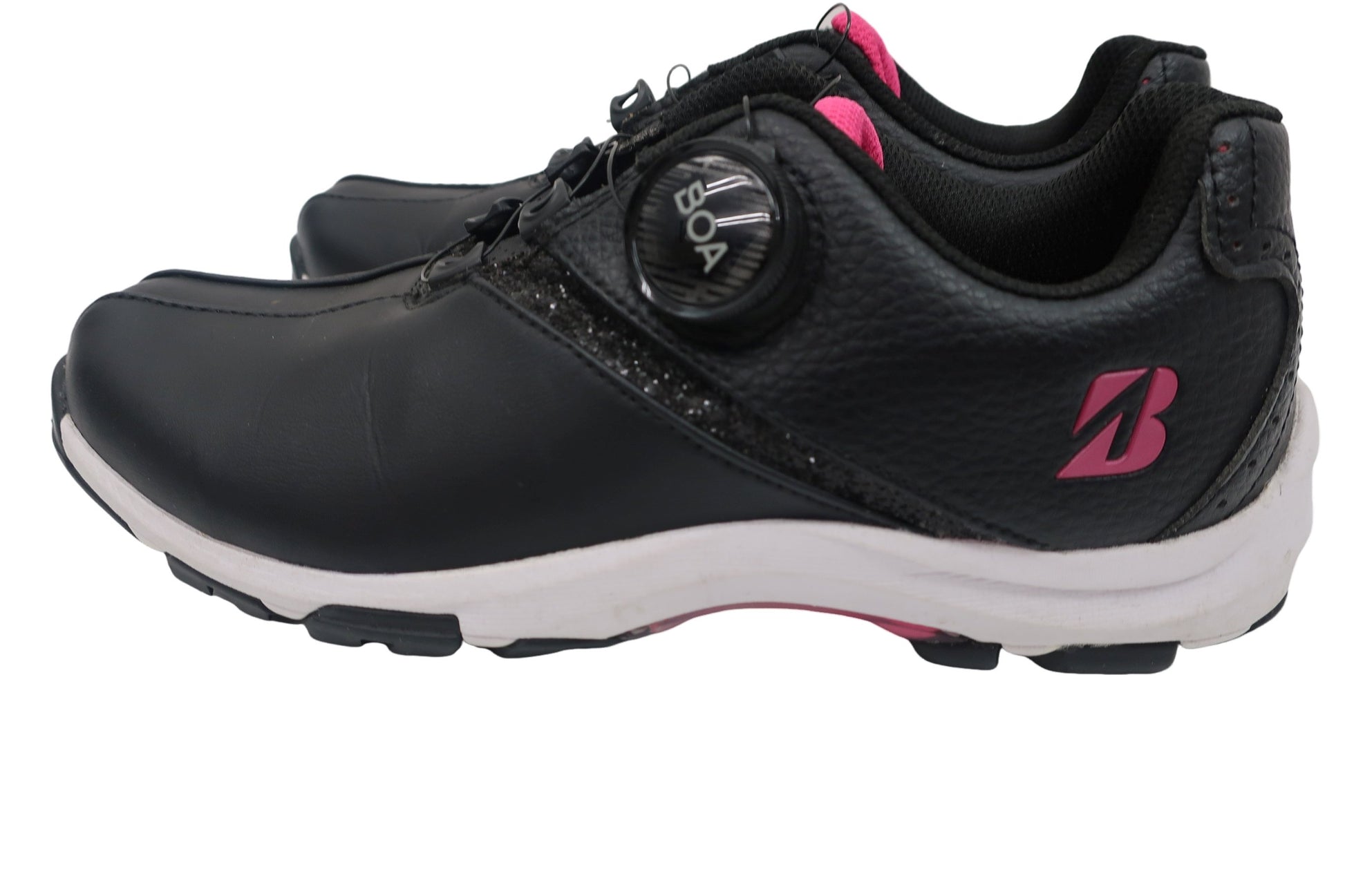 BRIDGESTONE GOLF(ブリヂストンゴルフ) ダイヤル式スパイクレスゴルフシューズ 黒ピンク レディース 22.5cm SHG010 A-2