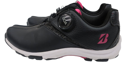 BRIDGESTONE GOLF(ブリヂストンゴルフ) ダイヤル式スパイクレスゴルフシューズ 黒ピンク レディース 22.5cm SHG010 A-2
