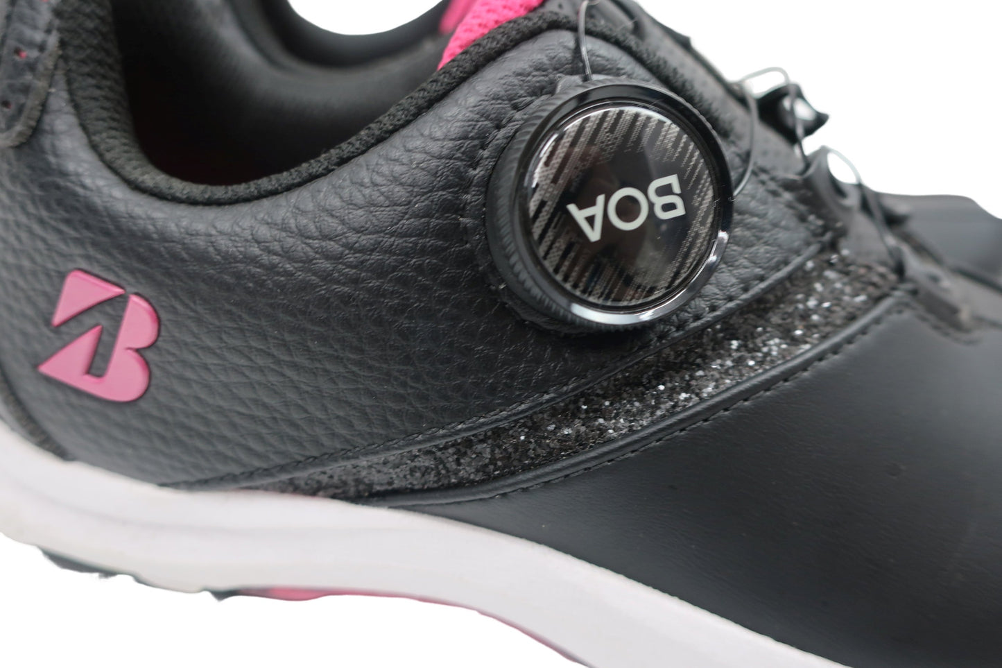 BRIDGESTONE GOLF(ブリヂストンゴルフ) ダイヤル式スパイクレスゴルフシューズ 黒ピンク レディース 22.5cm SHG010 A-10