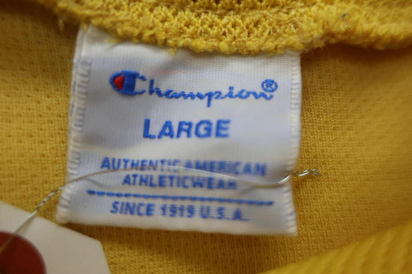 Champion(チャンピオン) 半袖モックネックシャツ 黄色 レディース LARGE A-4