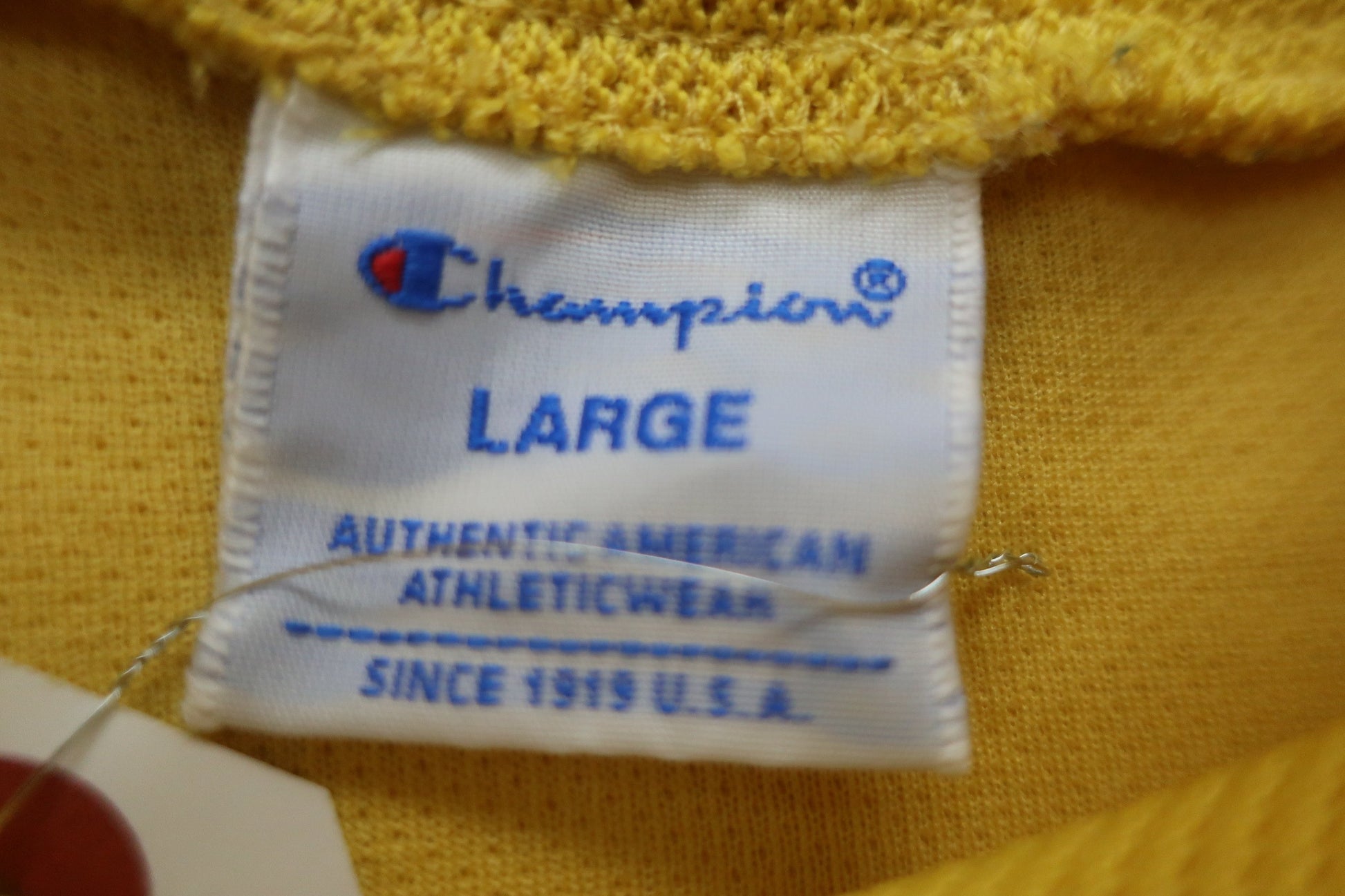 Champion(チャンピオン) 半袖モックネックシャツ 黄色 レディース LARGE A-4