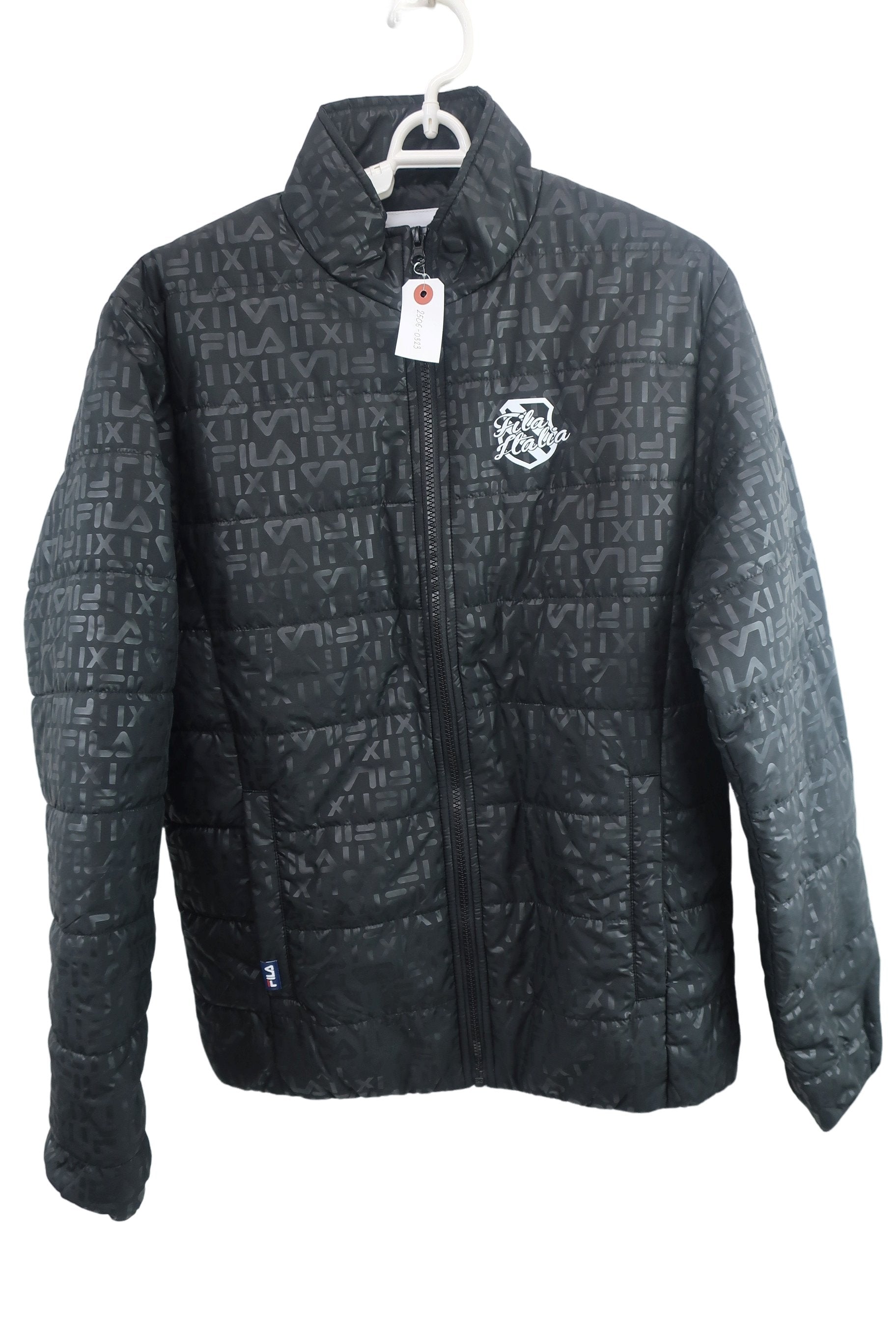 FILA GOLF(フィラゴルフ) ナイロンジャケット&ナイロンパンツ セットアップ 黒総柄 メンズ M A-2