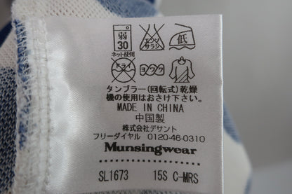 Munsingwear(マンシングウェア) ポロシャツ 白青系水玉柄 レディース LL B-7