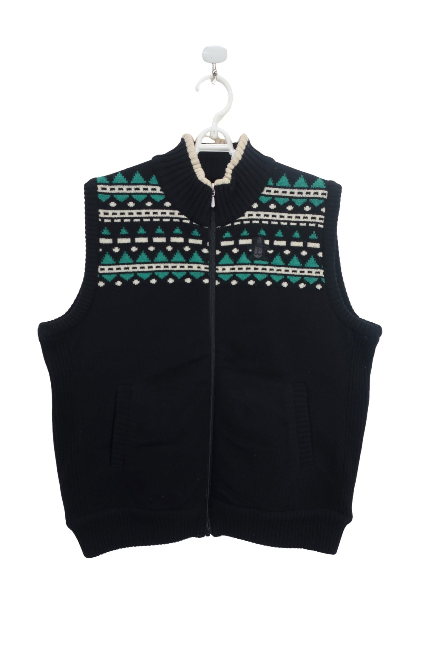 Munsingwear(マンシングウェア) 切り替えナイロンニットベスト&スカート セットアップ 黒 レディース LL A-2