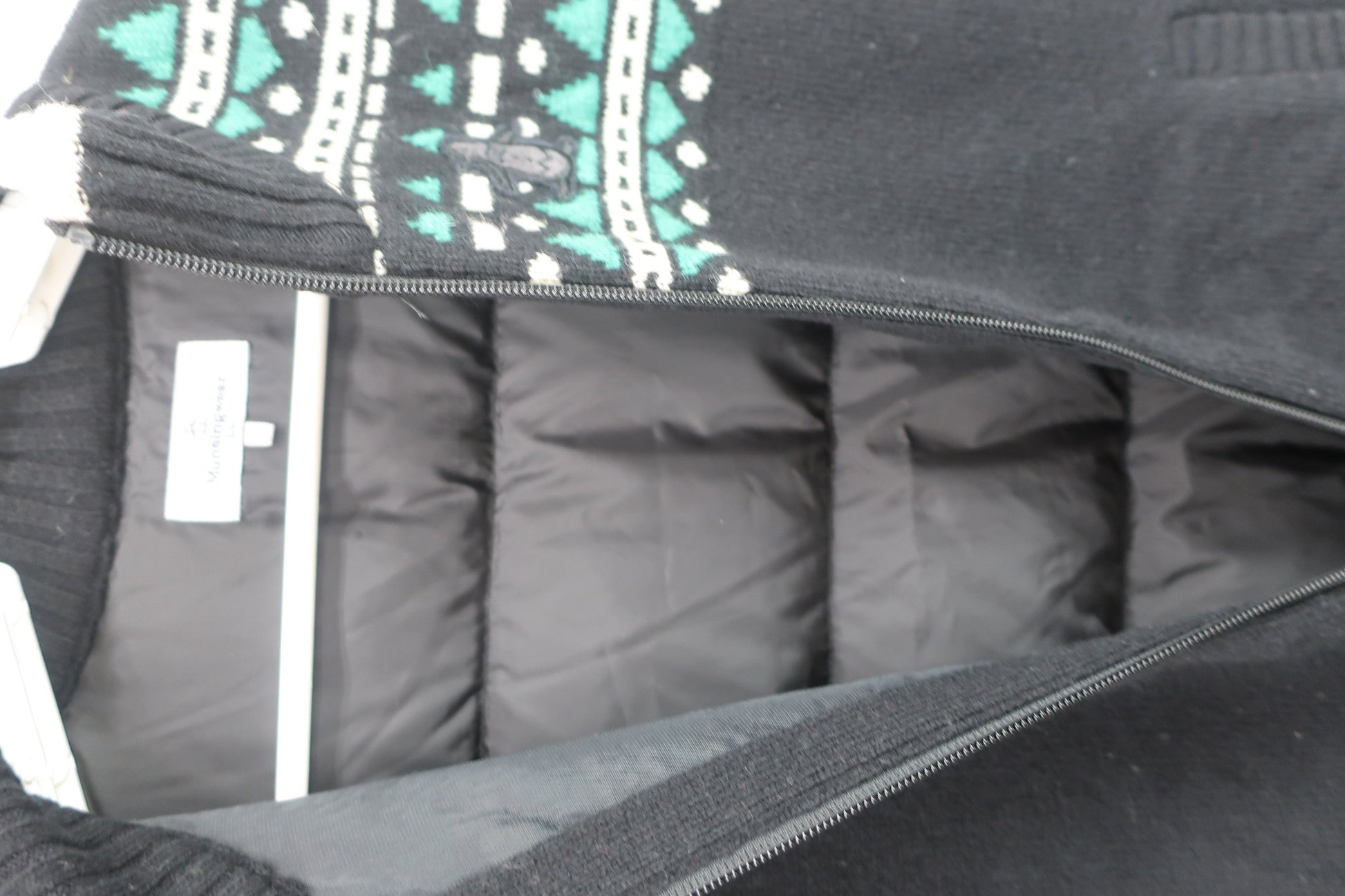 Munsingwear(マンシングウェア) 切り替えナイロンニットベスト&スカート セットアップ 黒 レディース LL A-6