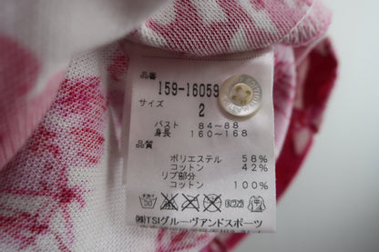 MASTER BUNNY EDITION(マスターバニーエディション) 半袖ポロシャツ ピンク白花柄 レディース 2 159-160591 A-9