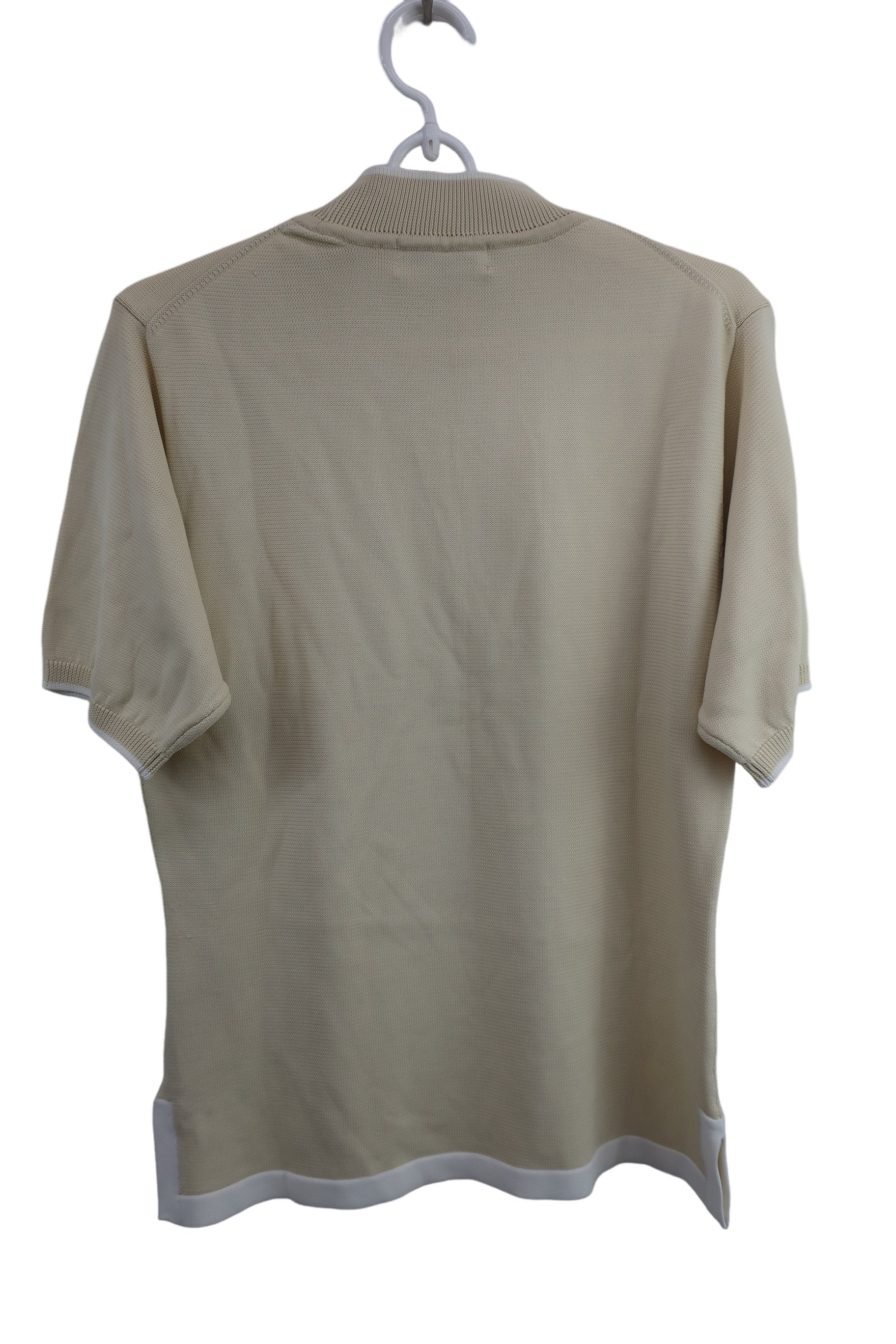 Munsingwear(マンシングウェア) 半袖ニットモックネックシャツ ベージュ レディース L A-5