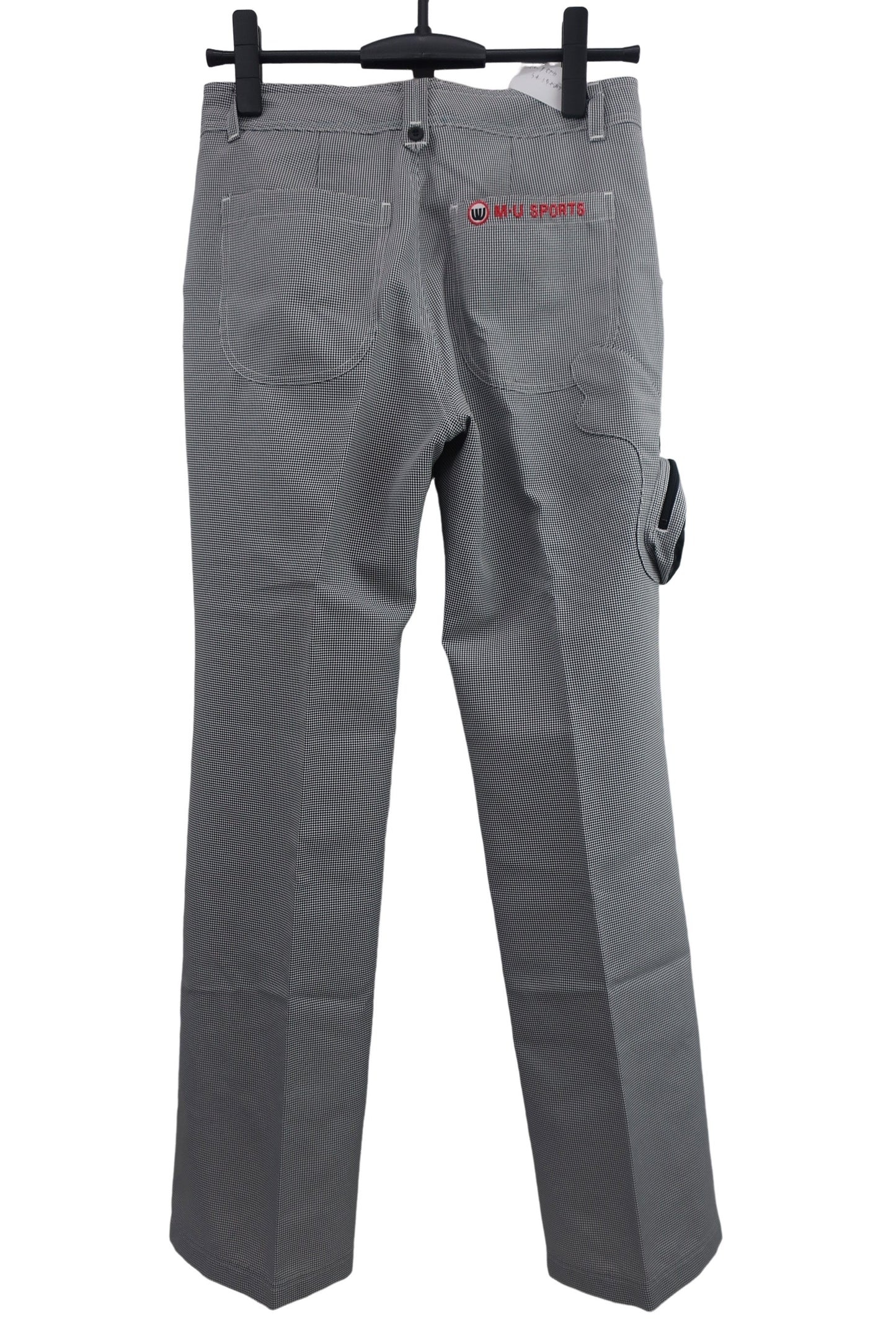 M.U SPORTS(エムユースポーツ) パンツ 白黒チェック レディース 40 B-4