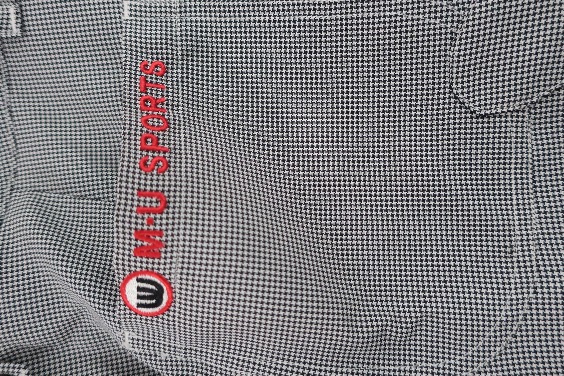 M.U SPORTS(エムユースポーツ) パンツ 白黒チェック レディース 40 B-5