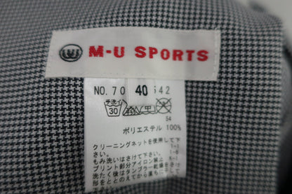 M.U SPORTS(エムユースポーツ) パンツ 白黒チェック レディース 40 B-7