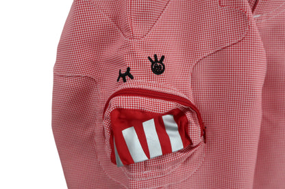M.U SPORTS(エムユースポーツ) パンツ 赤白チェック レディース 40 A-4