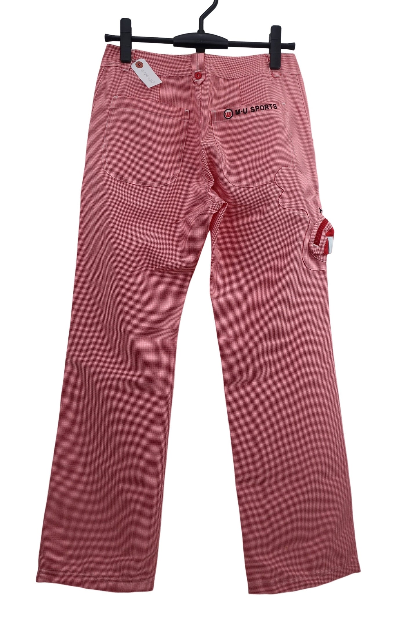 M.U SPORTS(エムユースポーツ) パンツ 赤白チェック レディース 40 A-6