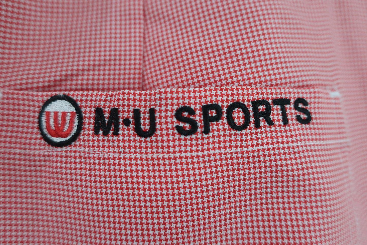 M.U SPORTS(エムユースポーツ) パンツ 赤白チェック レディース 40 A-7