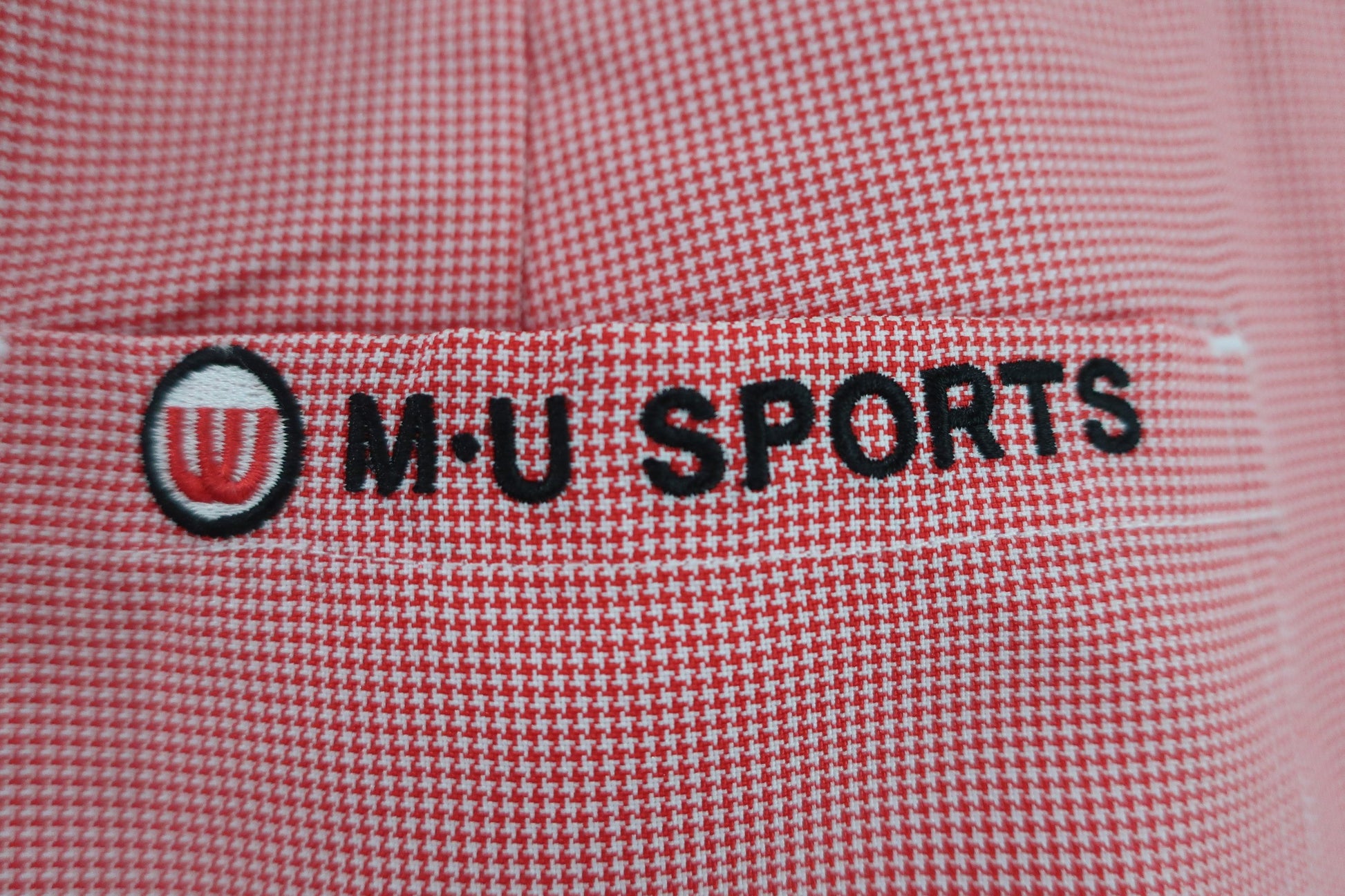 M.U SPORTS(エムユースポーツ) パンツ 赤白チェック レディース 40 A-7