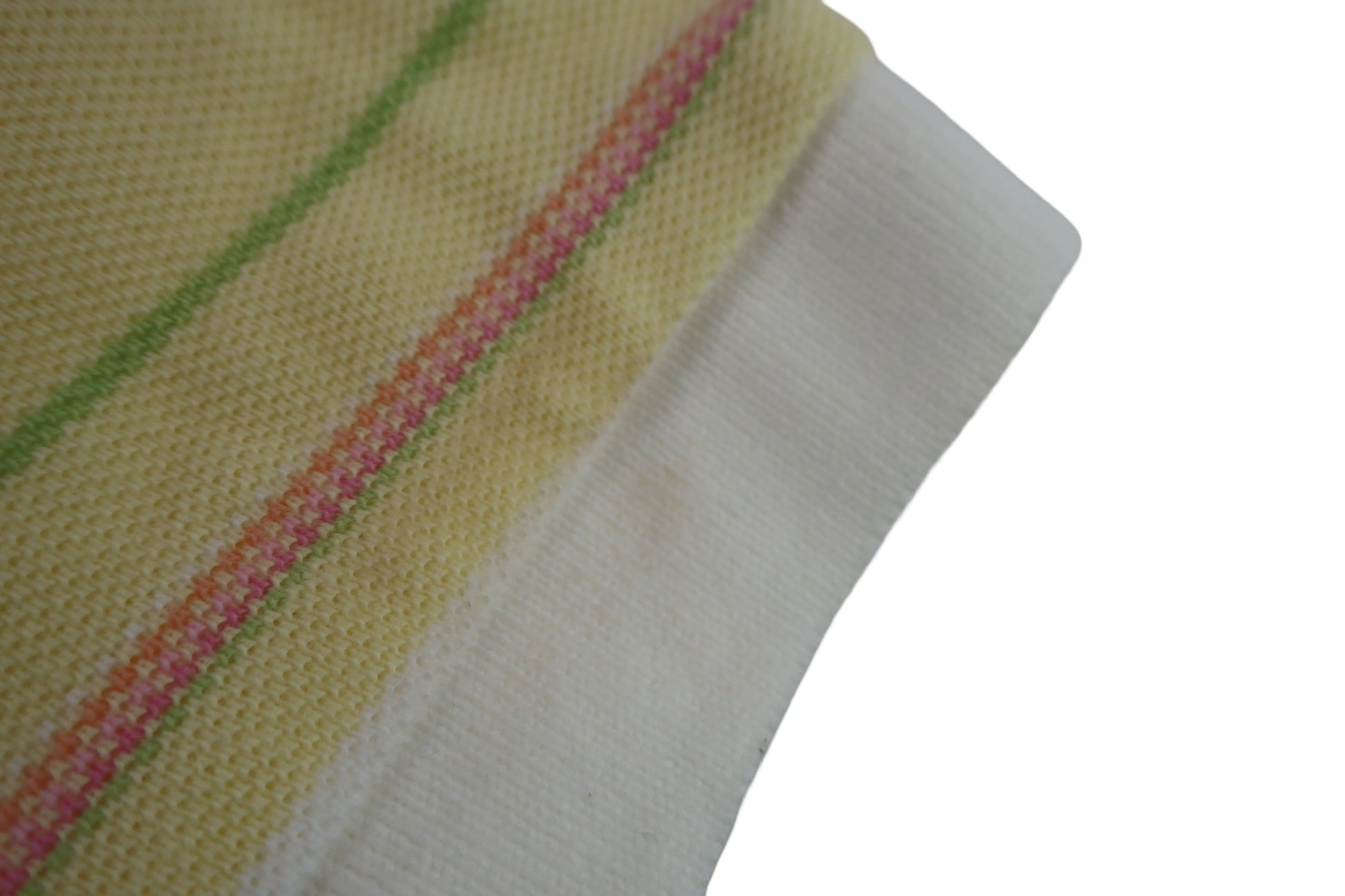 le coq sportif(ルコックスポルティフ) 半袖ポロシャツ 黄ピンク白ボーダー レディース L B-4