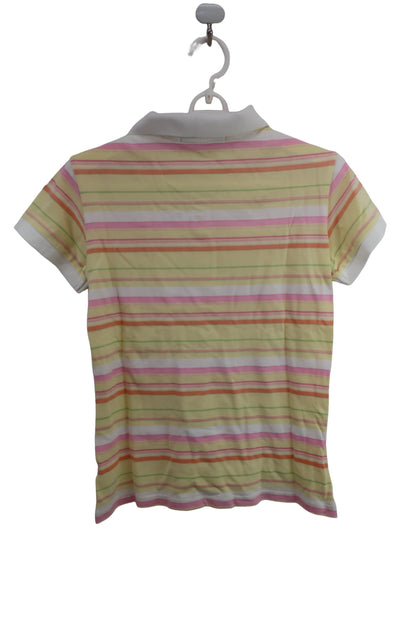 le coq sportif(ルコックスポルティフ) 半袖ポロシャツ 黄ピンク白ボーダー レディース L B-5