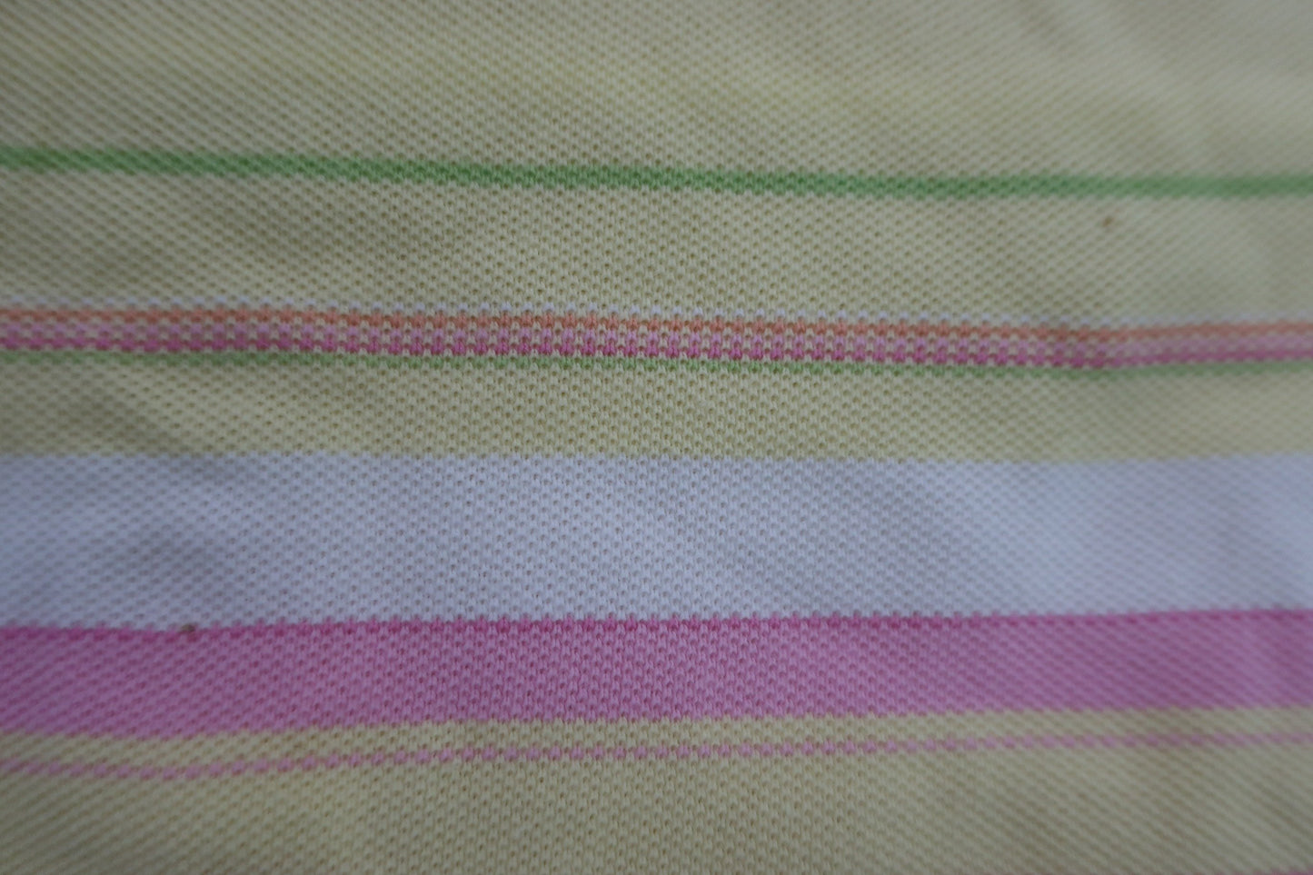 le coq sportif(ルコックスポルティフ) 半袖ポロシャツ 黄ピンク白ボーダー レディース L B-6