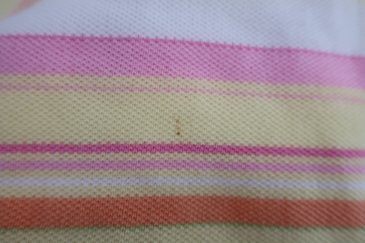 le coq sportif(ルコックスポルティフ) 半袖ポロシャツ 黄ピンク白ボーダー レディース L B-7