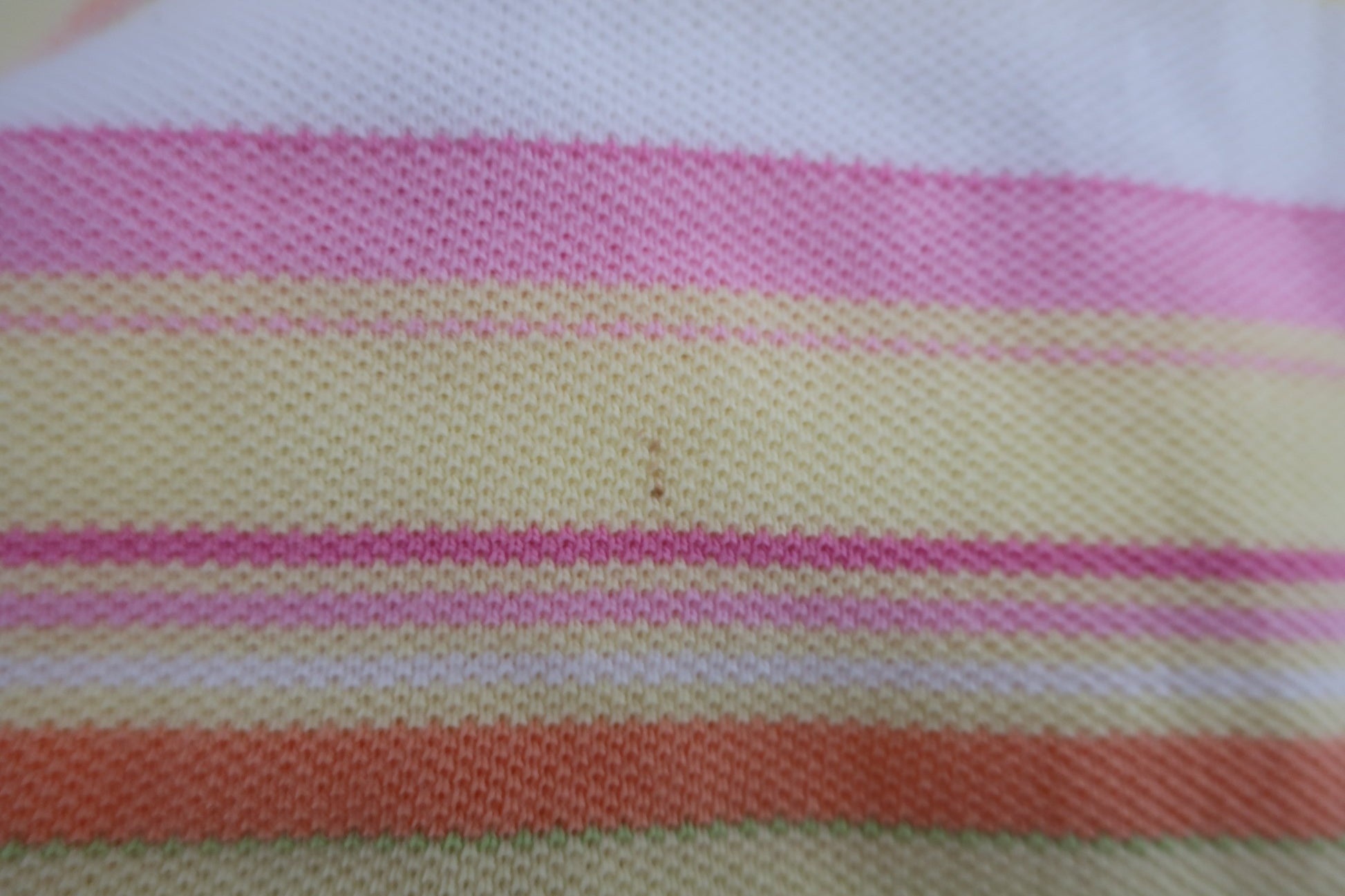 le coq sportif(ルコックスポルティフ) 半袖ポロシャツ 黄ピンク白ボーダー レディース L B-7