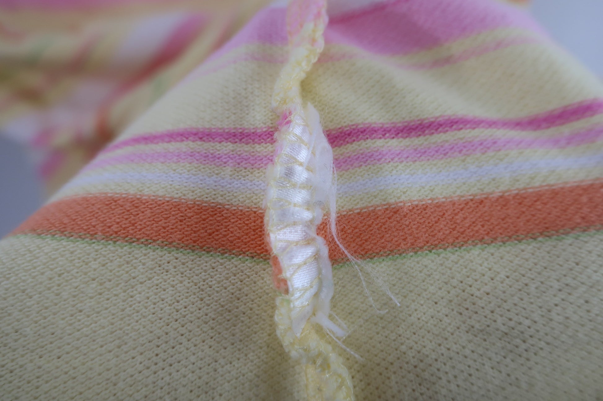 le coq sportif(ルコックスポルティフ) 半袖ポロシャツ 黄ピンク白ボーダー レディース L B-8