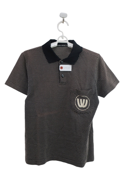 M.U SPORTS(エムユースポーツ) 半袖ポロシャツ 濃茶ベージュドット レディース 40 B-1
