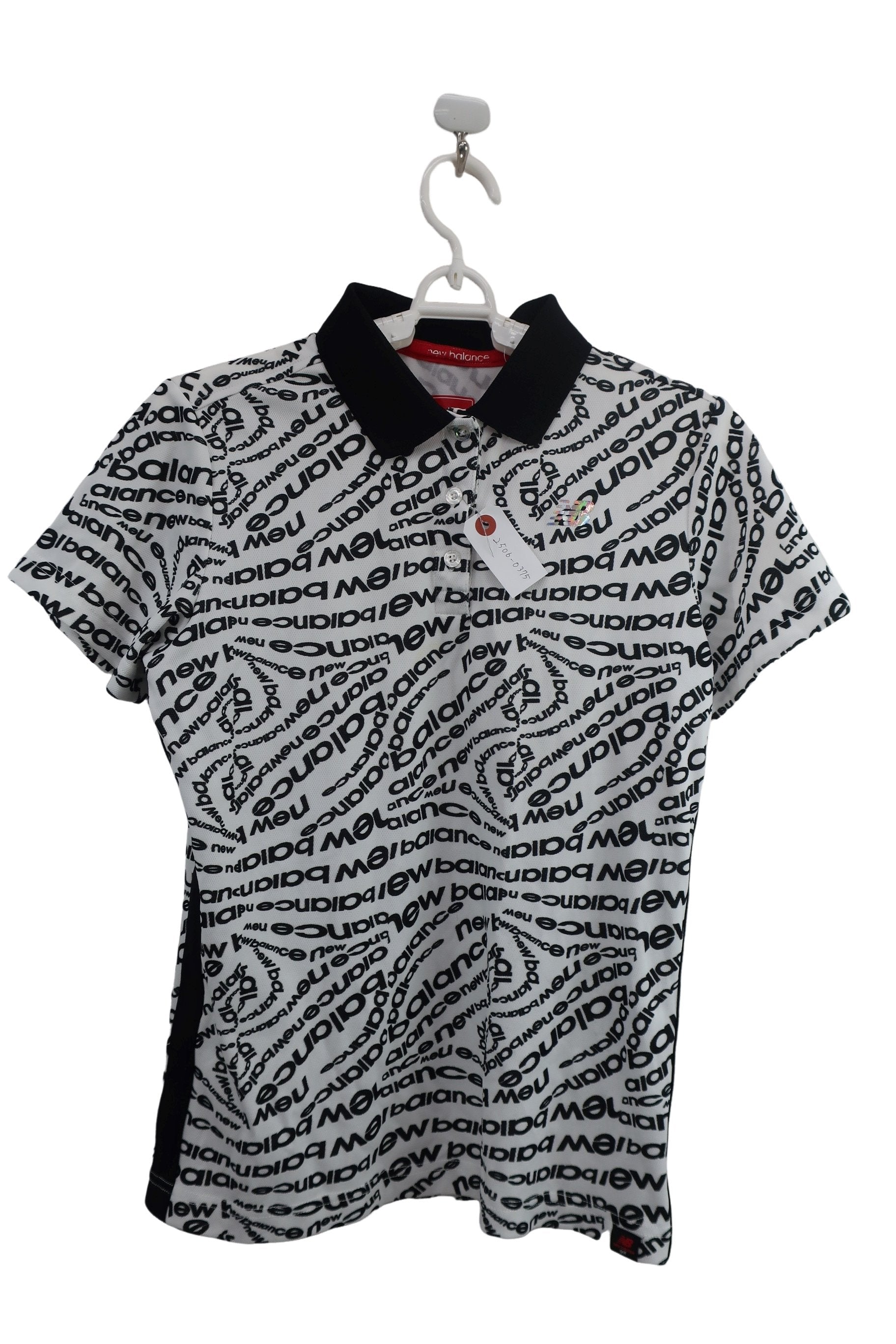 New Balance golf(ニューバランスゴルフ) 半袖ポロシャツ 白黒ブランド名柄 レディース 2 B-1