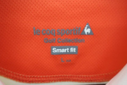 le coq sportif(ルコックスポルティフ) 半袖ハーフジップシャツ 黄色オレンジ レディース L B-3