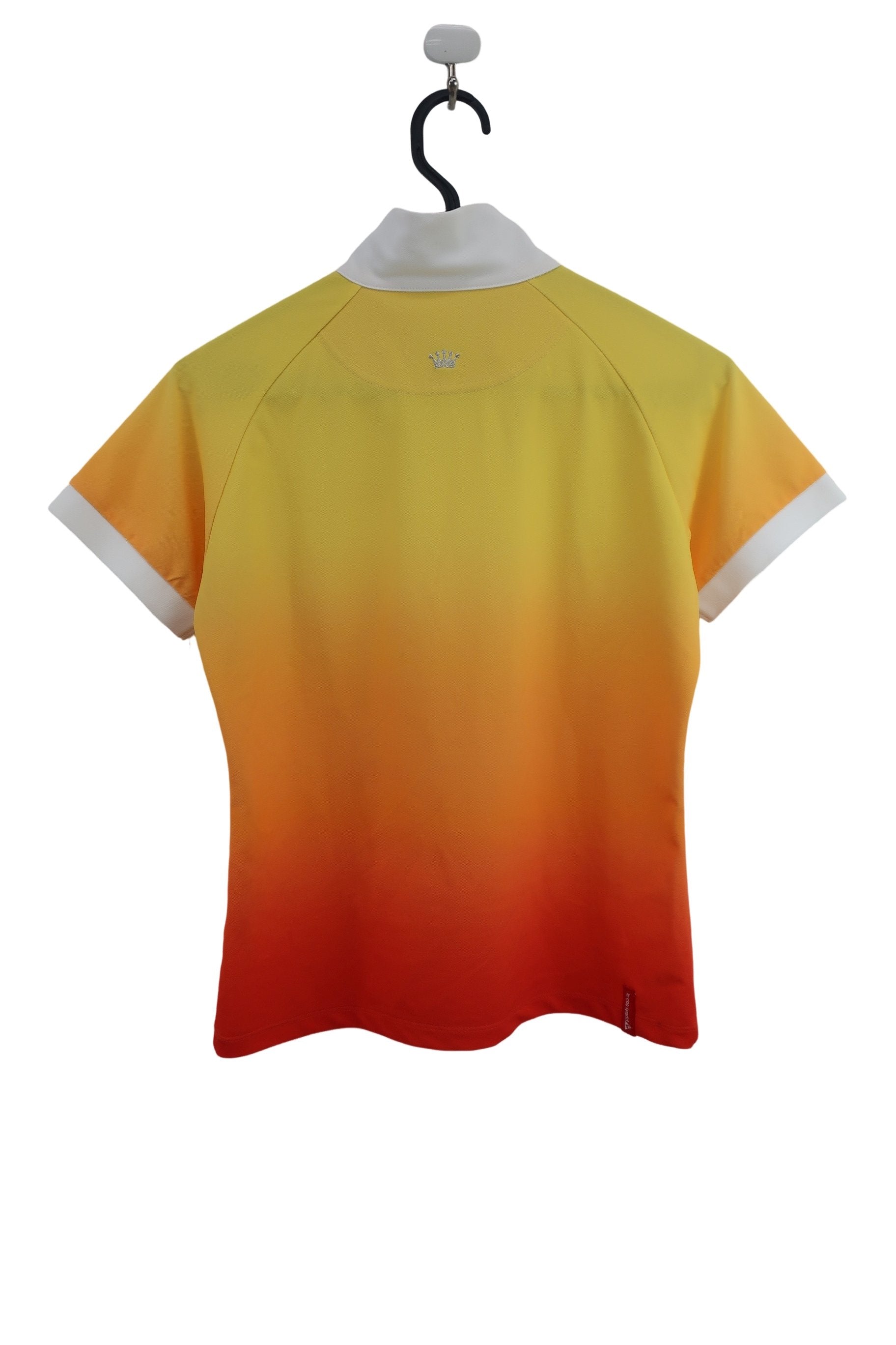 le coq sportif(ルコックスポルティフ) 半袖ハーフジップシャツ 黄色オレンジ レディース L B-6